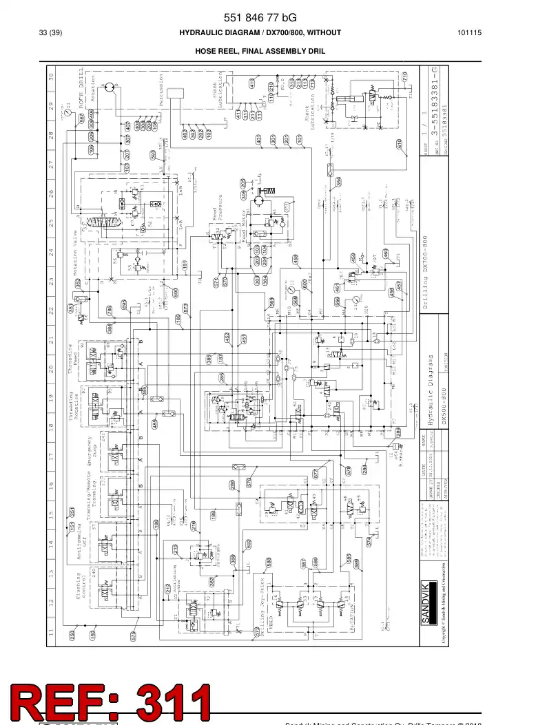 59201389 592 013 89 Hydraulic hose assembly - Sandvik Technical Drawing