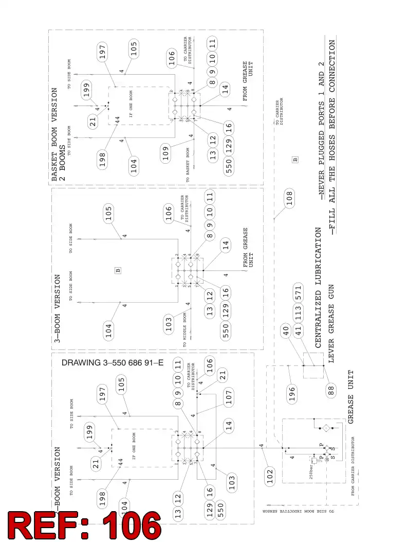59201412 592 014 12 HYDRAULIC HOSE ASSEMBLY - Sandvik Technical Drawing