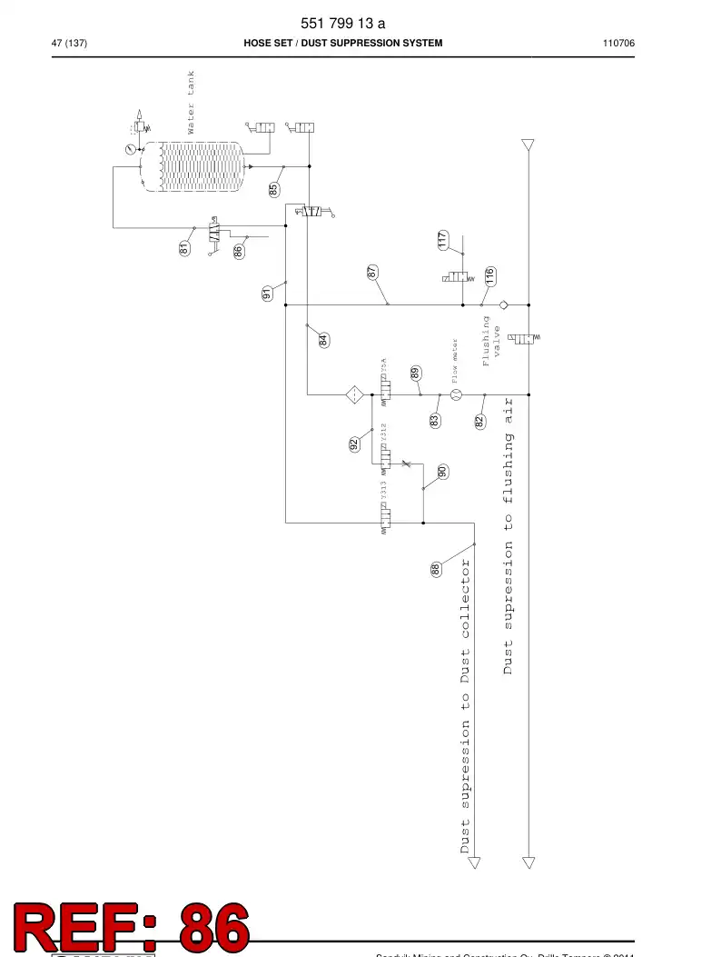 59201443 592 014 43 HOSE ASSY - Sandvik Technical Drawing
