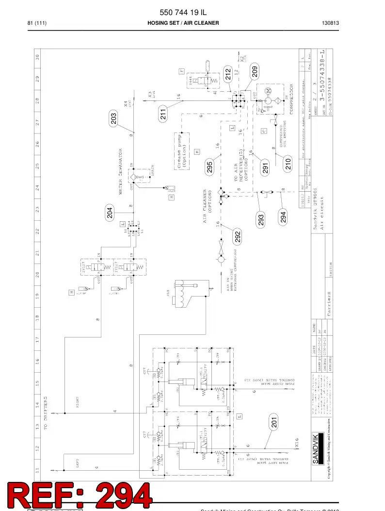 59201471 592 014 71 Hose Assembly, Hydraulic - Sandvik Technical Drawing