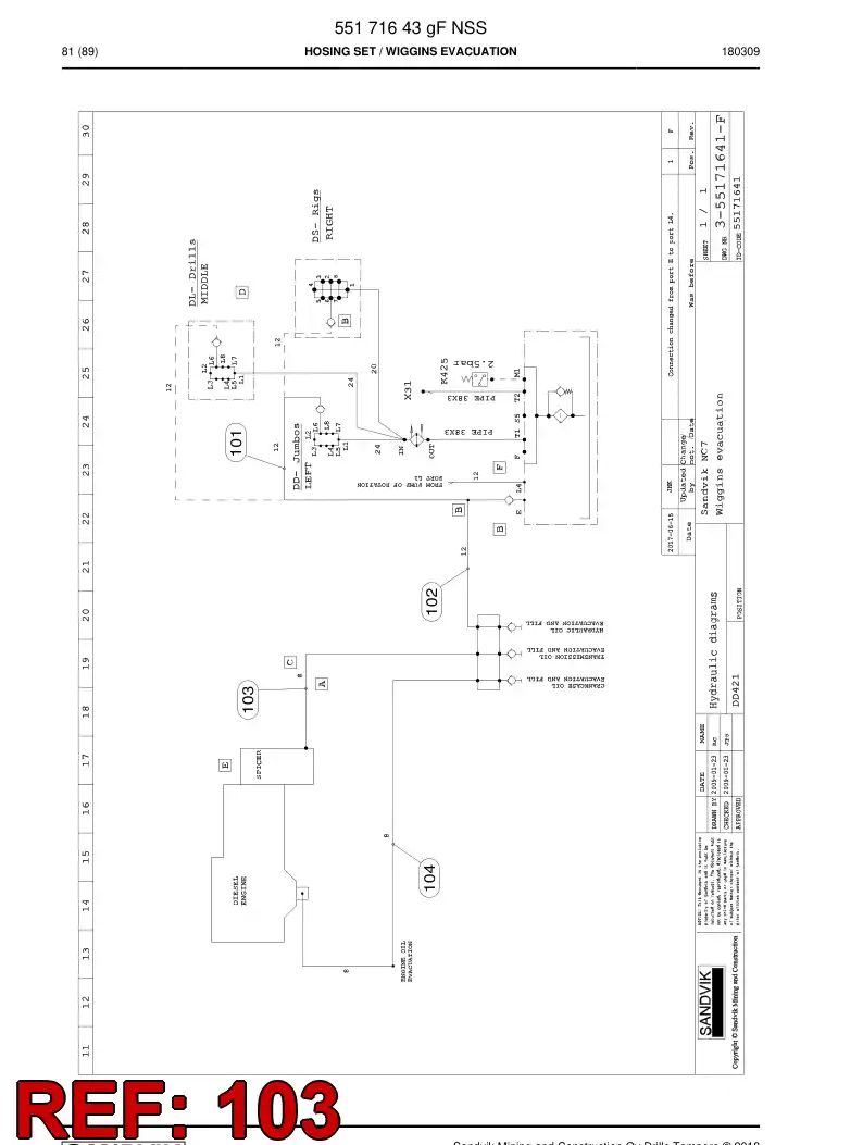 592 014 75 Hose Assembly, Hydraulic - drawing
