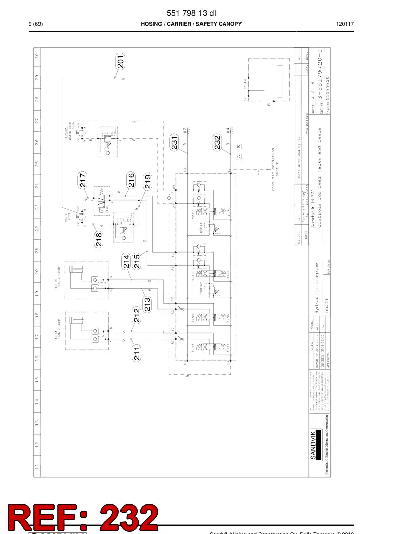 59201477 592 014 77 Hose Assembly, Hydraulic - Sandvik Technical Drawing