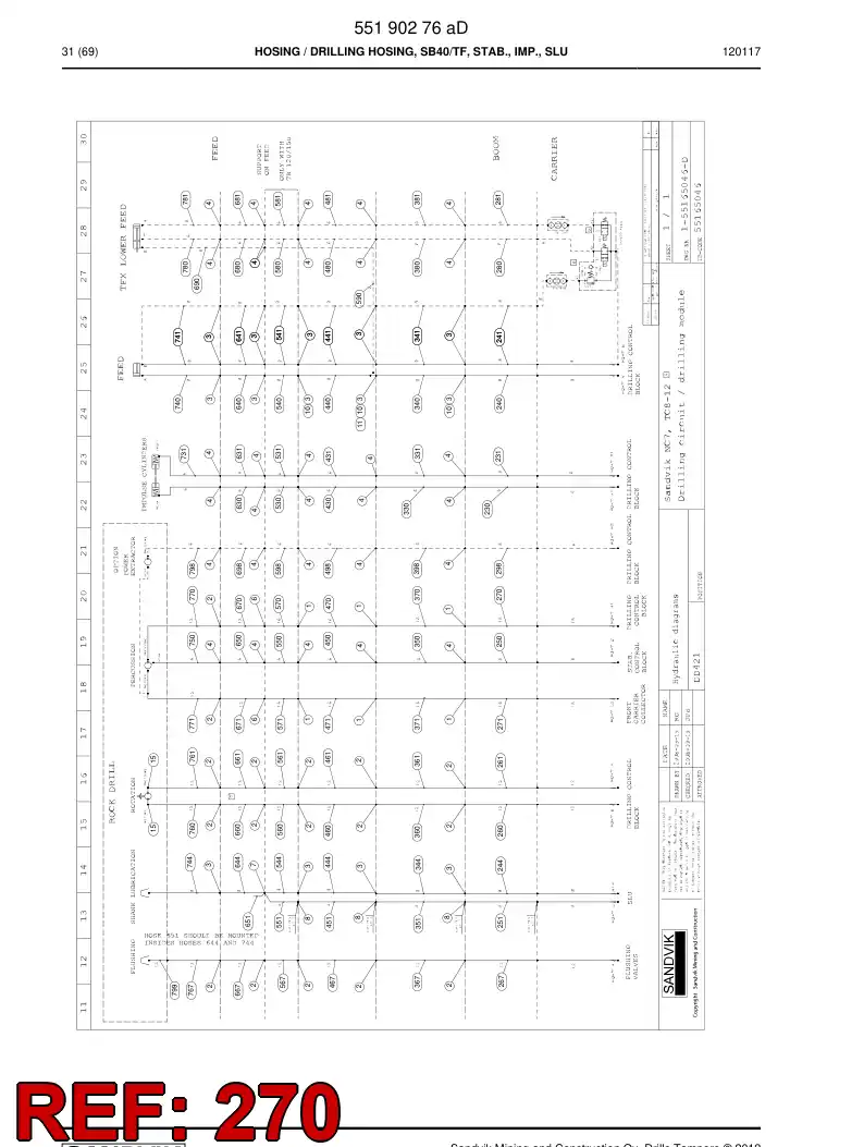59201479 592 014 79 Hose Assembly, Hydraulic - Sandvik Technical Drawing