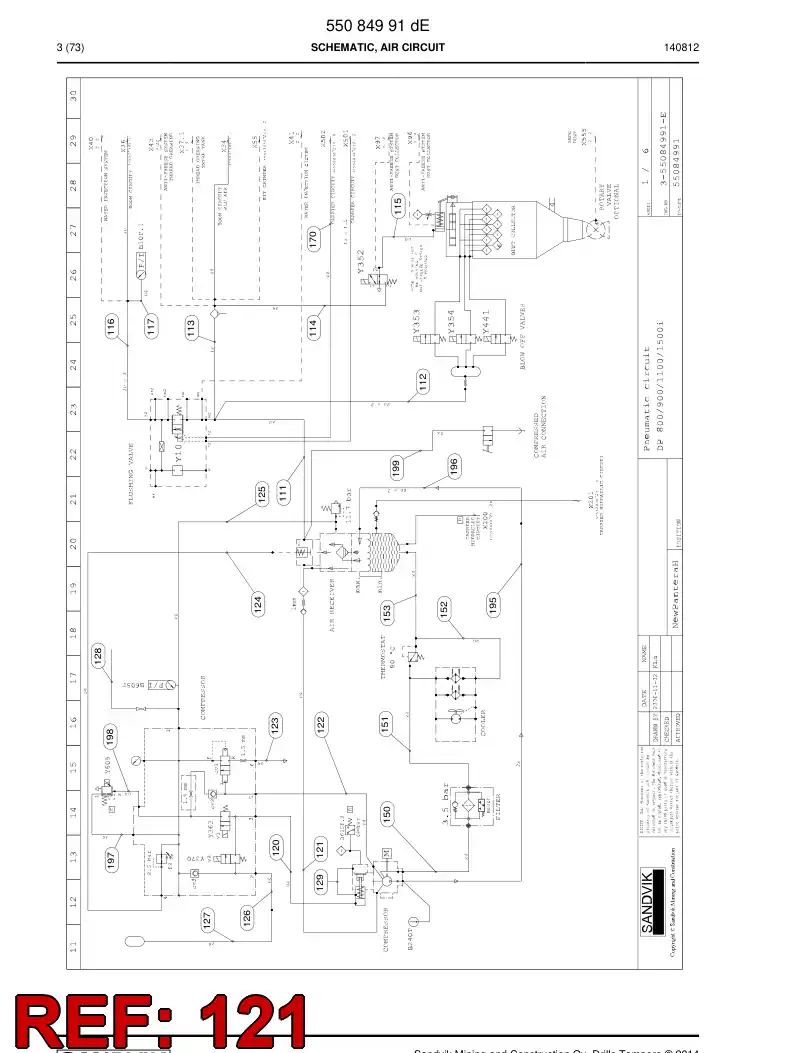 59201481 592 014 81 Hose Assembly, Hydraulic - Sandvik Technical Drawing