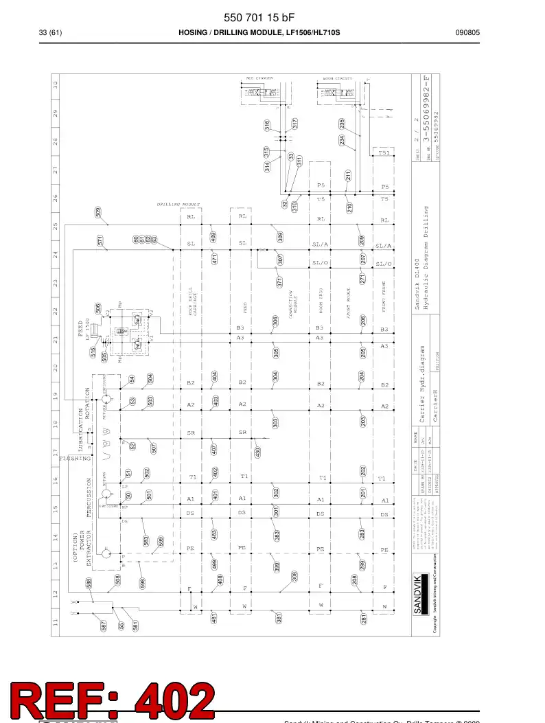 59201489 592 014 89 Hydraulic hose assembly - Sandvik Technical Drawing