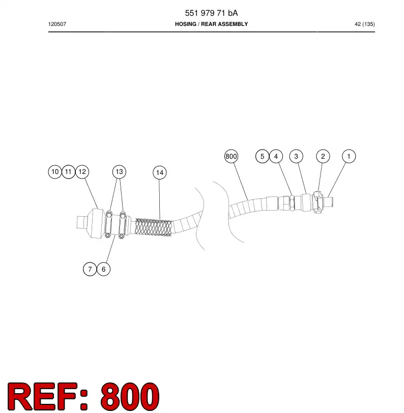 592 014 99 Hose Assembly, Hydraulic - drawing