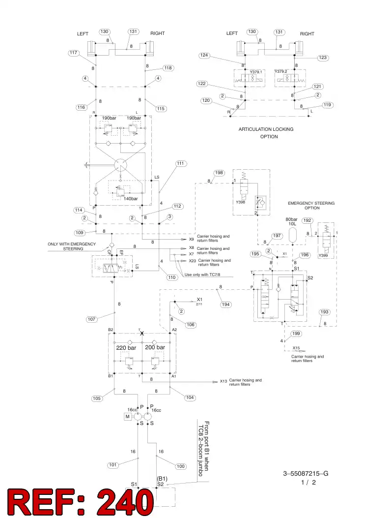 59201500 592 015 00 HYDRAULIC HOSE ASSEMBLY - Sandvik Technical Drawing