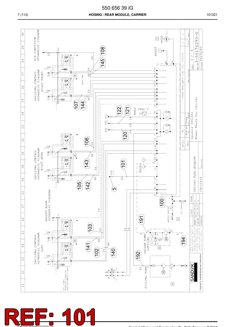 59201509 592 015 09 HOSE ASSY - Sandvik Technical Drawing
