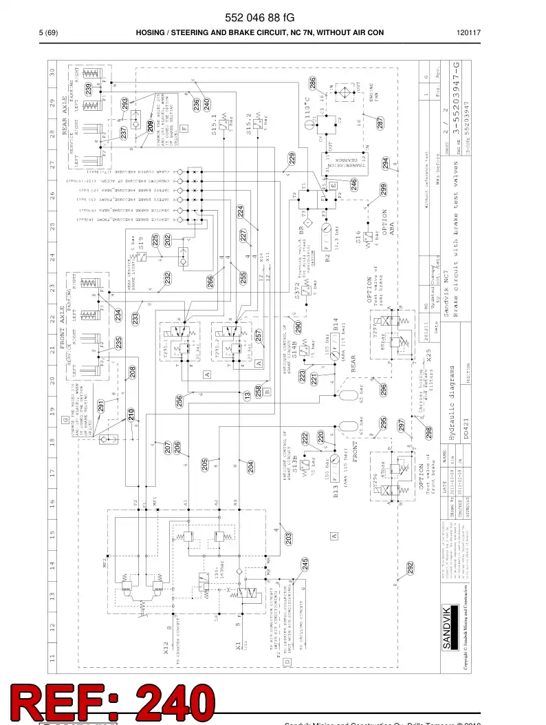59201515 592 015 15 Hose Assembly, Hydraulic - Sandvik Technical Drawing