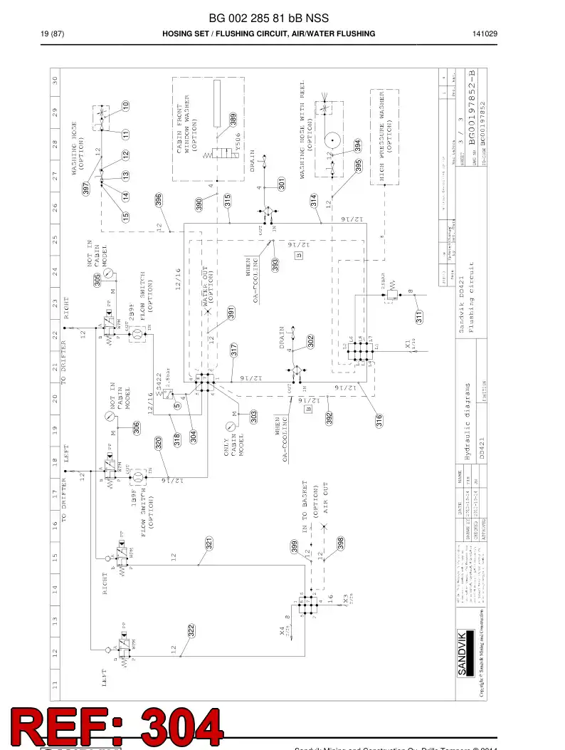 59201515b 592 015 15b Hose Assembly, Hydraulic - Sandvik Technical Drawing