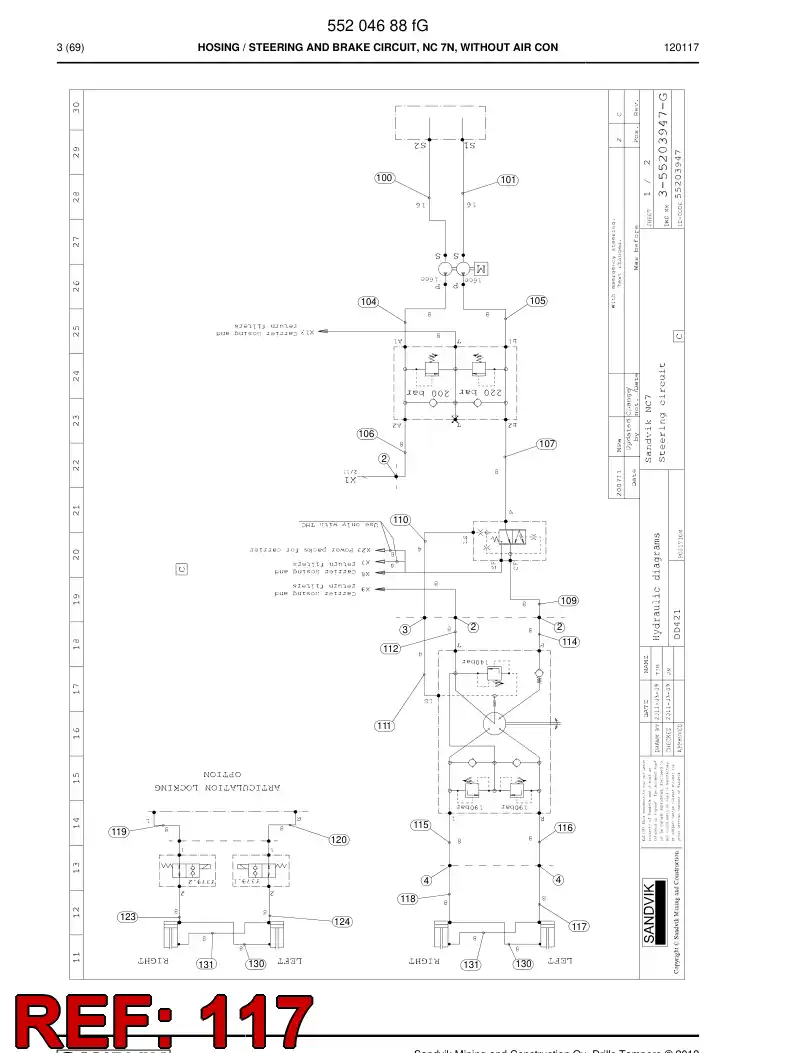 592 015 41 Hose Assembly, Hydraulic - drawing