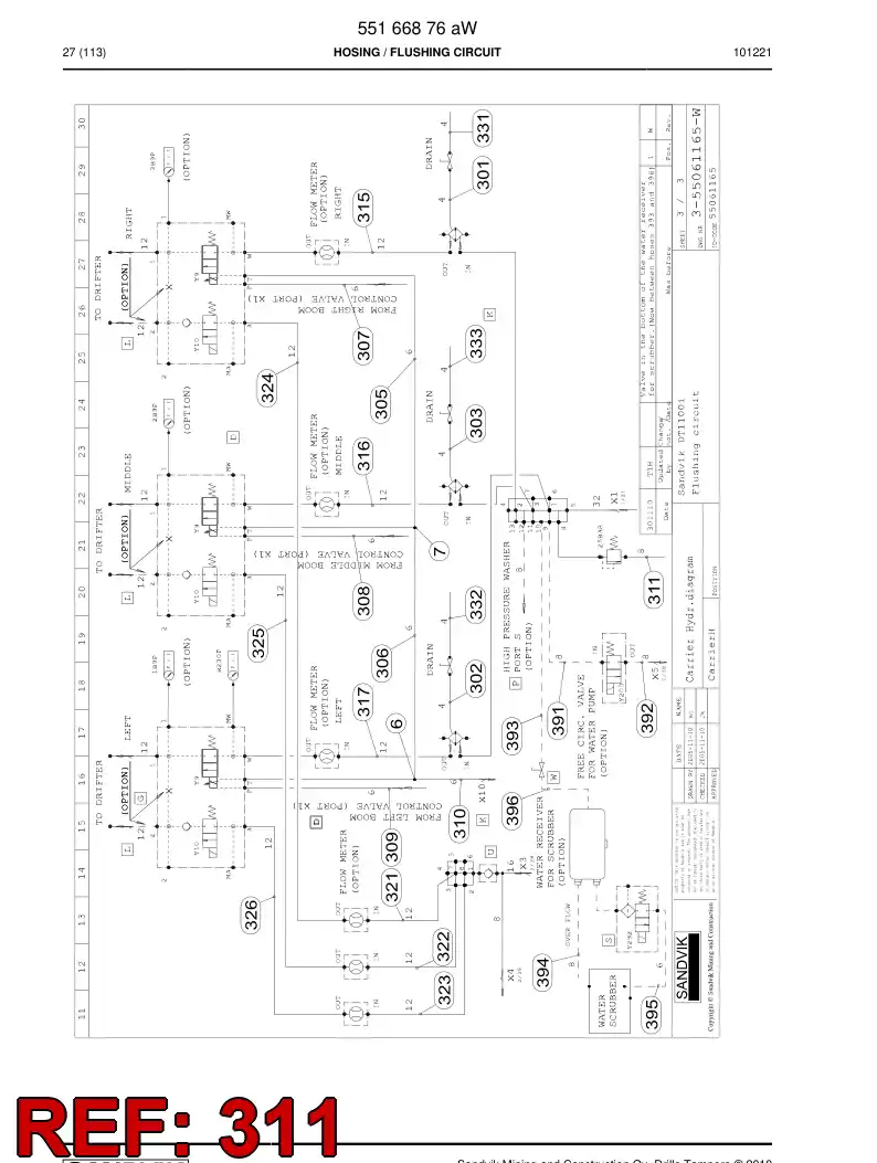 59201567 592 015 67 HOSE ASSY - Sandvik Technical Drawing
