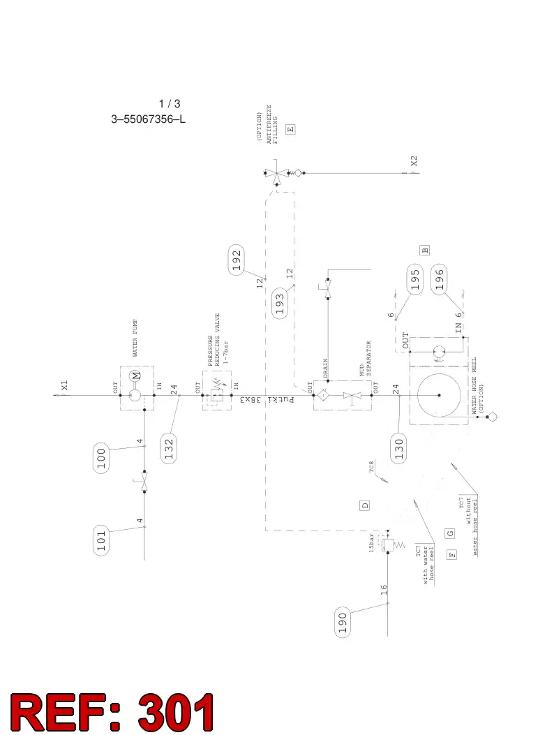 59201582 592 015 82 HYDRAULIC HOSE ASSEMBLY - Sandvik Technical Drawing