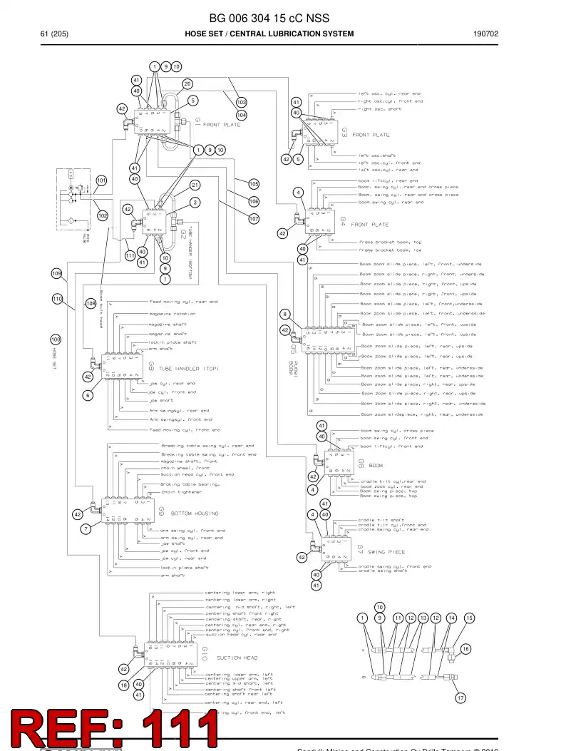 59201585 592 015 85 Hose Assembly, Hydraulic - Sandvik Technical Drawing