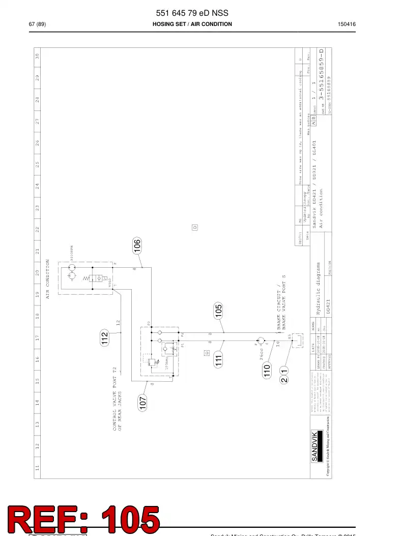 592 015 87 Hose Assembly, Hydraulic - drawing
