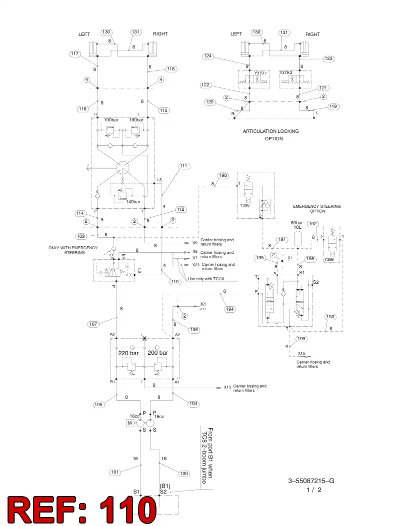 59201590 592 015 90 HYDRAULIC HOSE ASSEMBLY - Sandvik Technical Drawing