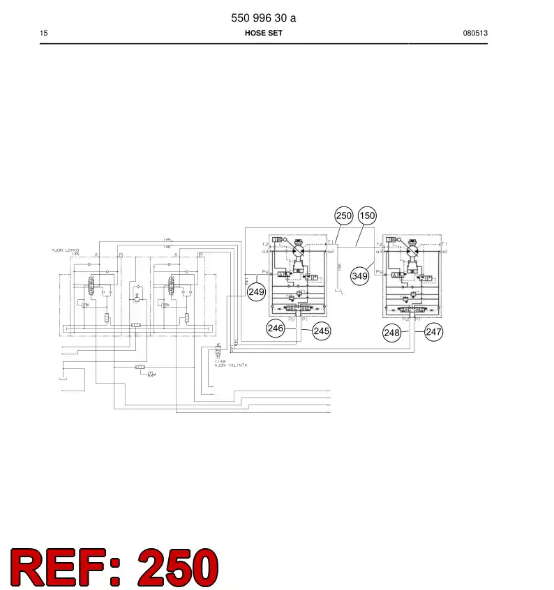 592 016 03 Hose Assembly, Hydraulic - drawing