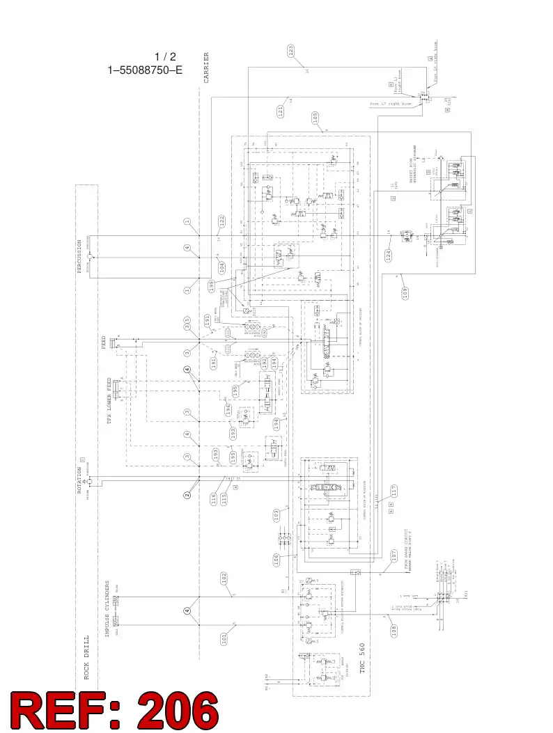 59201614 592 016 14 HYDRAULIC HOSE ASSEMBLY - Sandvik Technical Drawing