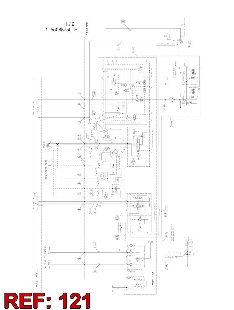 59201618 592 016 18 HYDRAULIC HOSE ASSEMBLY - Sandvik Technical Drawing