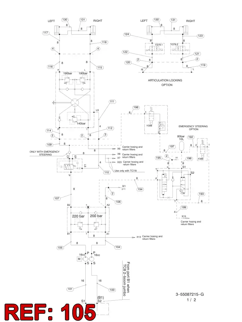 59201664 592 016 64 HYDRAULIC HOSE ASSEMBLY - Sandvik Technical Drawing