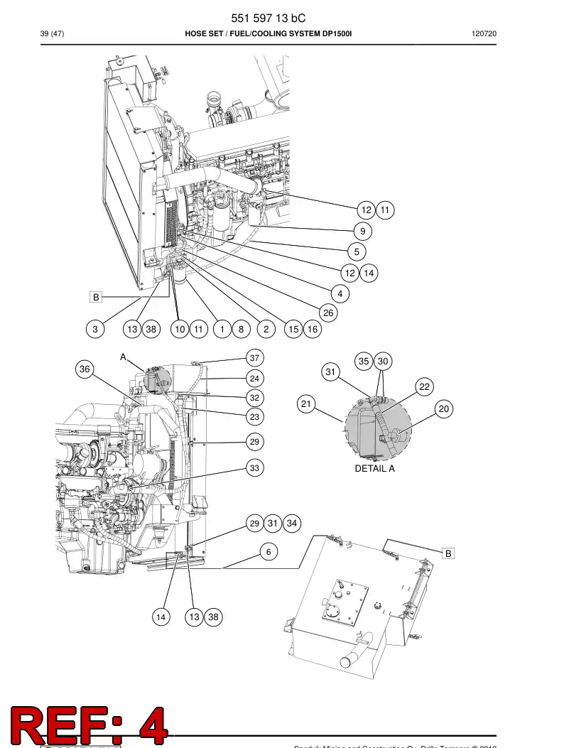 59201667 592 016 67 Fuel hose assembly - Sandvik Technical Drawing