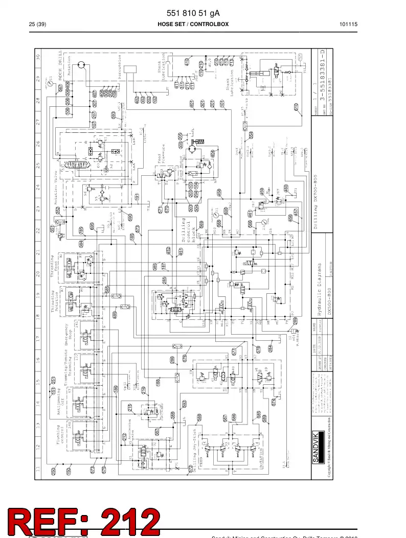 59201669a 592 016 69a HOSE ASSY - Sandvik Technical Drawing