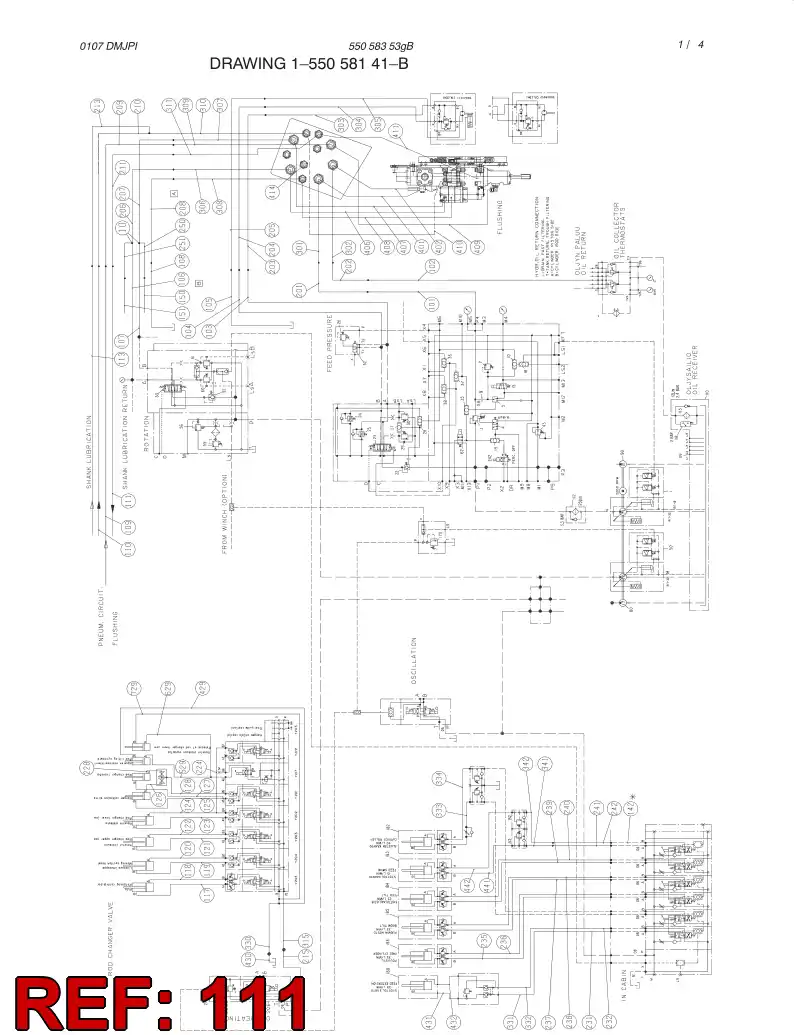 59201736 592 017 36 HYDRAULIC HOSE ASSEMBLY - Sandvik Technical Drawing