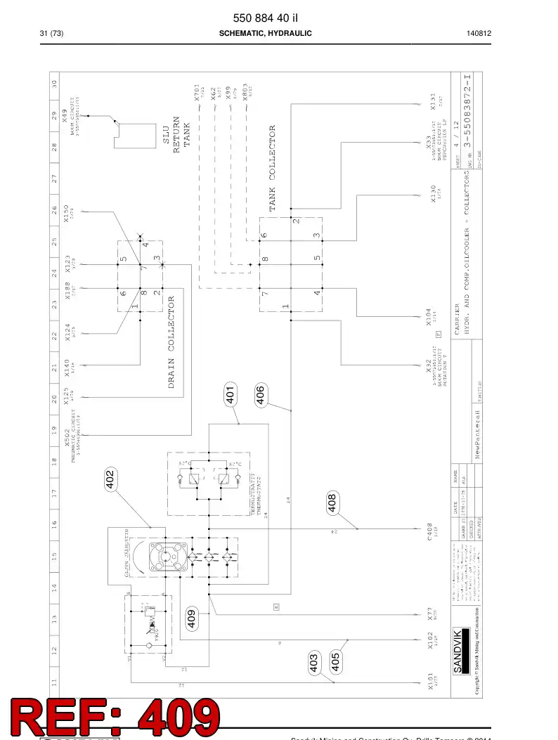 59201741a 592 017 41a HOSE ASSY - Sandvik Technical Drawing