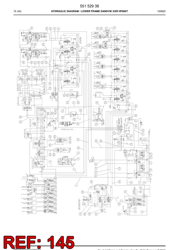59201753a 592 017 53a Hydraulic hose assembly - Sandvik Technical Drawing