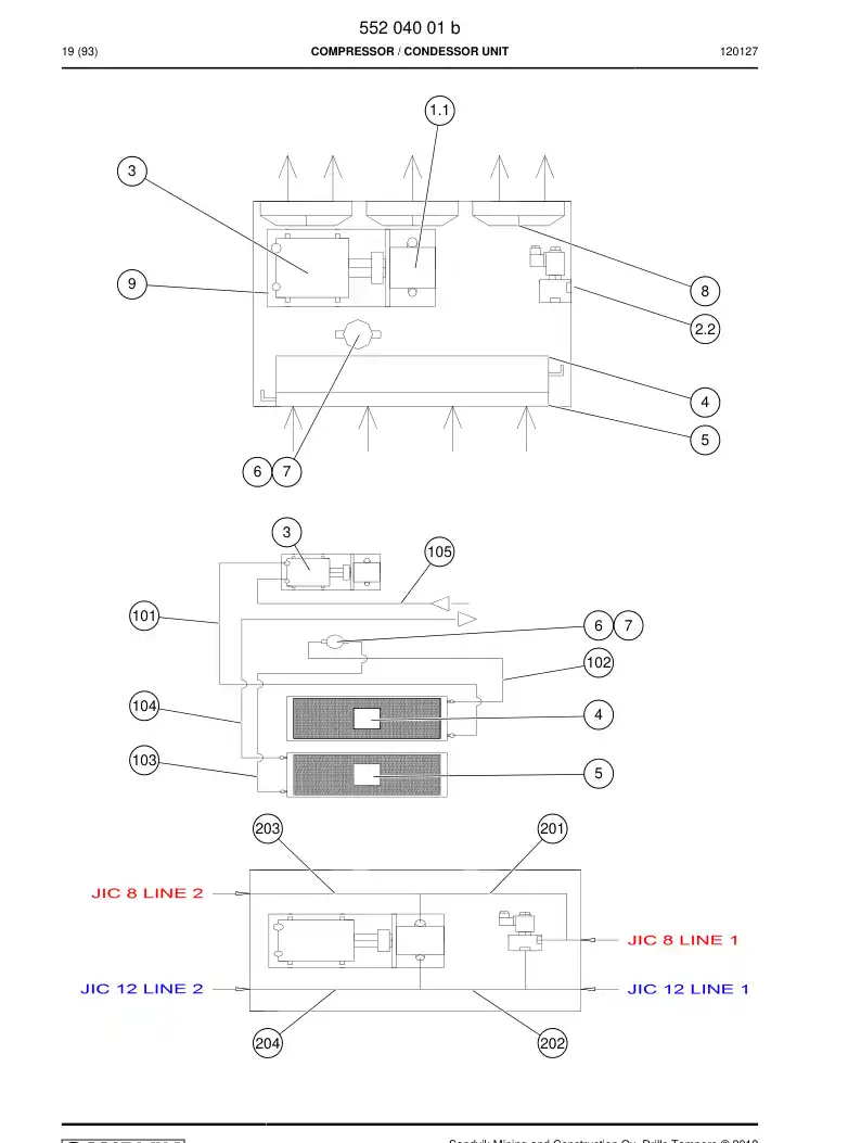 59201797 592 017 97 Hose Assembly, Hydraulic - Sandvik Technical Drawing