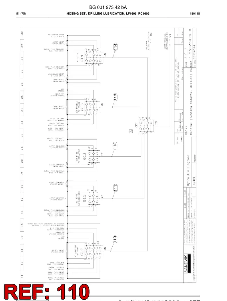 59201801 592 018 01 Hose Assembly - Sandvik Technical Drawing