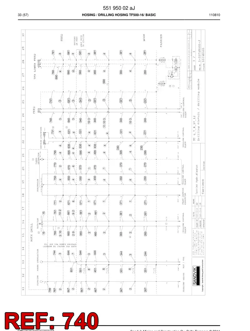 59201817 592 018 17 Hose Assembly, Hydraulic - Sandvik Technical Drawing