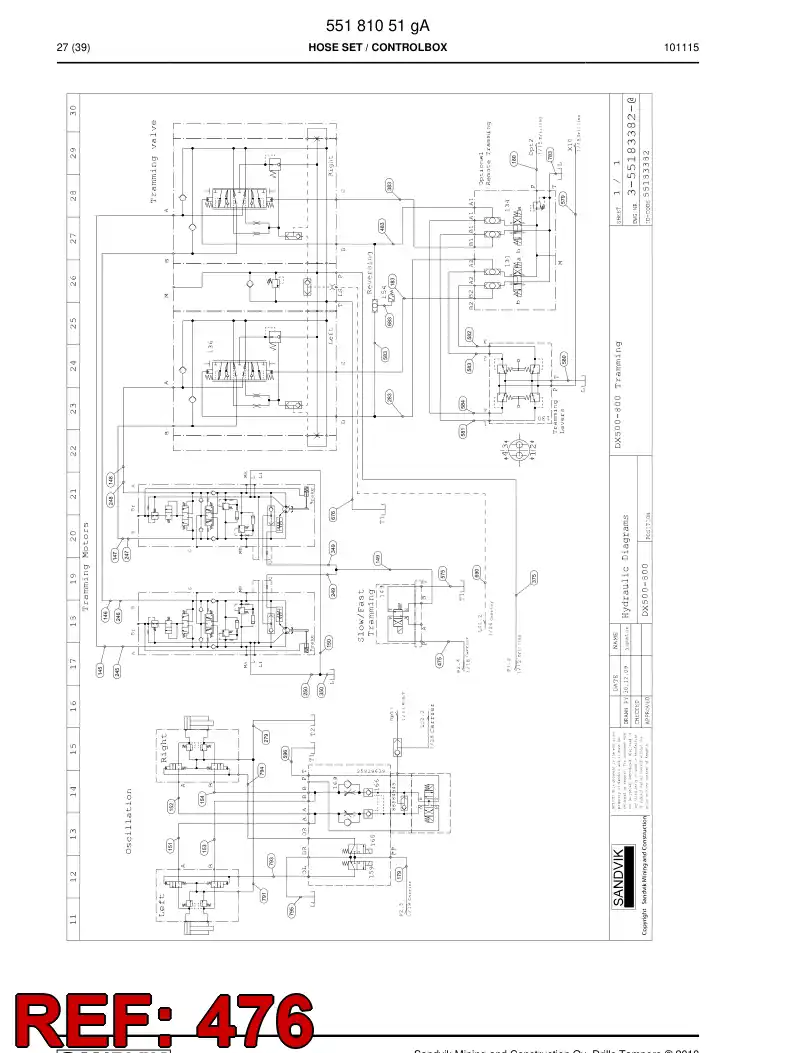 592 018 55 Hose Assembly, Hydraulic - drawing
