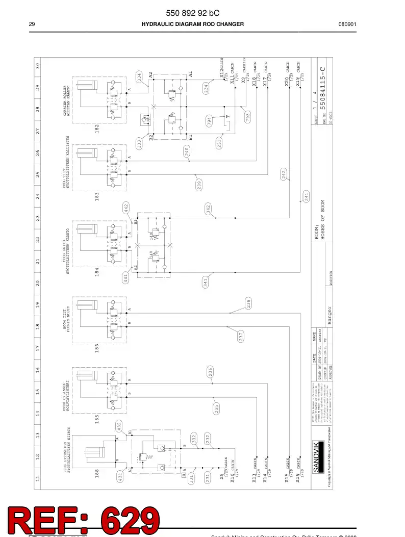 59201859a 592 018 59a HOSE ASSY - Sandvik Technical Drawing