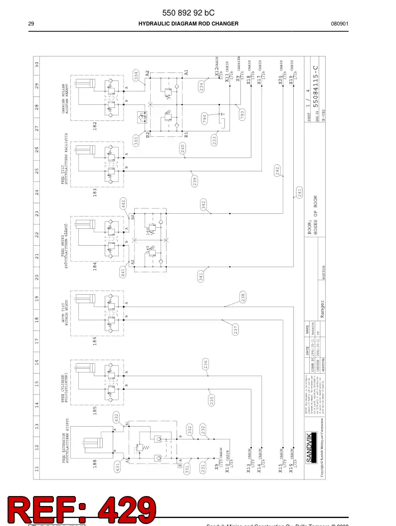59201861a 592 018 61a HOSE ASSY - Sandvik Technical Drawing