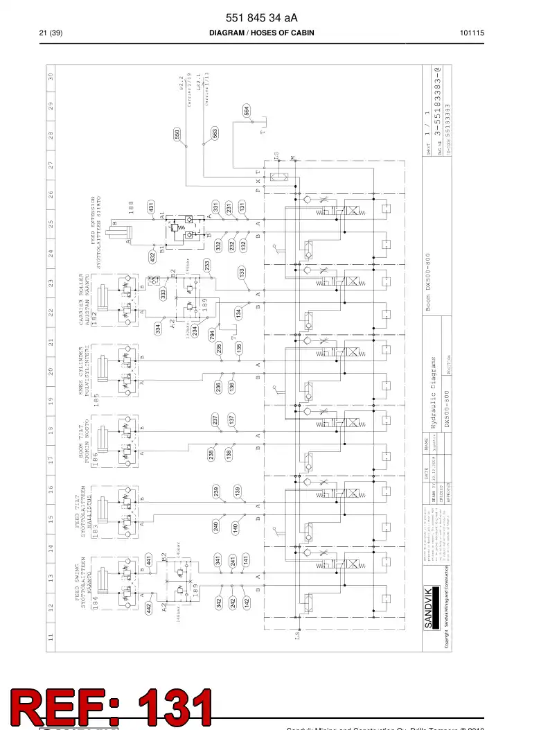 59201895a 592 018 95a HOSE ASSY - Sandvik Technical Drawing