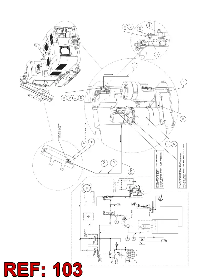 59201896 592 018 96 HYDRAULIC HOSE ASSEMBLY - Sandvik Technical Drawing