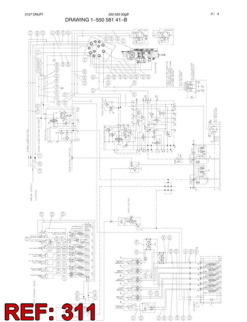 59201904 592 019 04 HYDRAULIC HOSE ASSEMBLY - Sandvik Technical Drawing