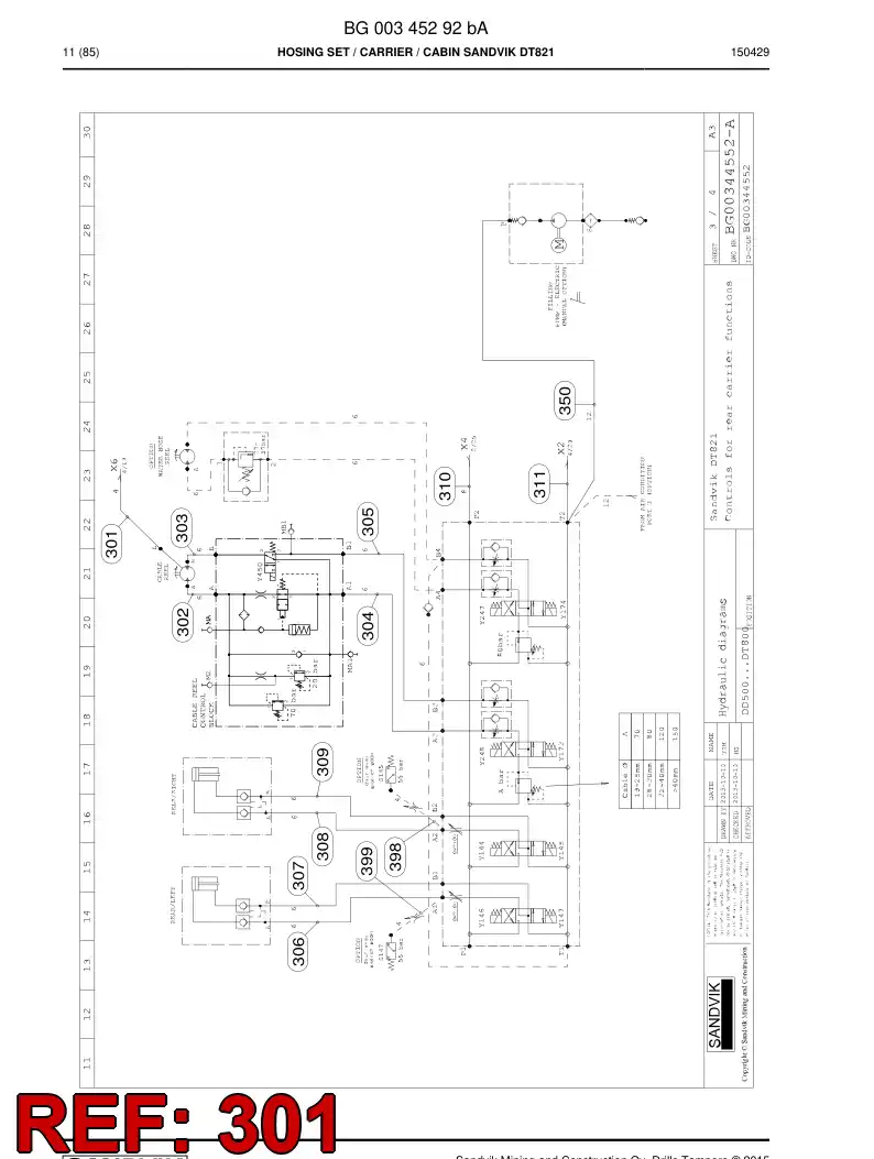 59201917 592 019 17 Hose Assembly, Hydraulic - Sandvik Technical Drawing