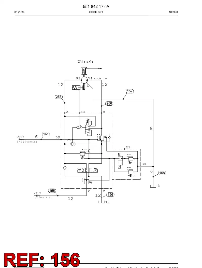 59201919b 592 019 19b Hydraulic hose assembly - Sandvik Technical Drawing