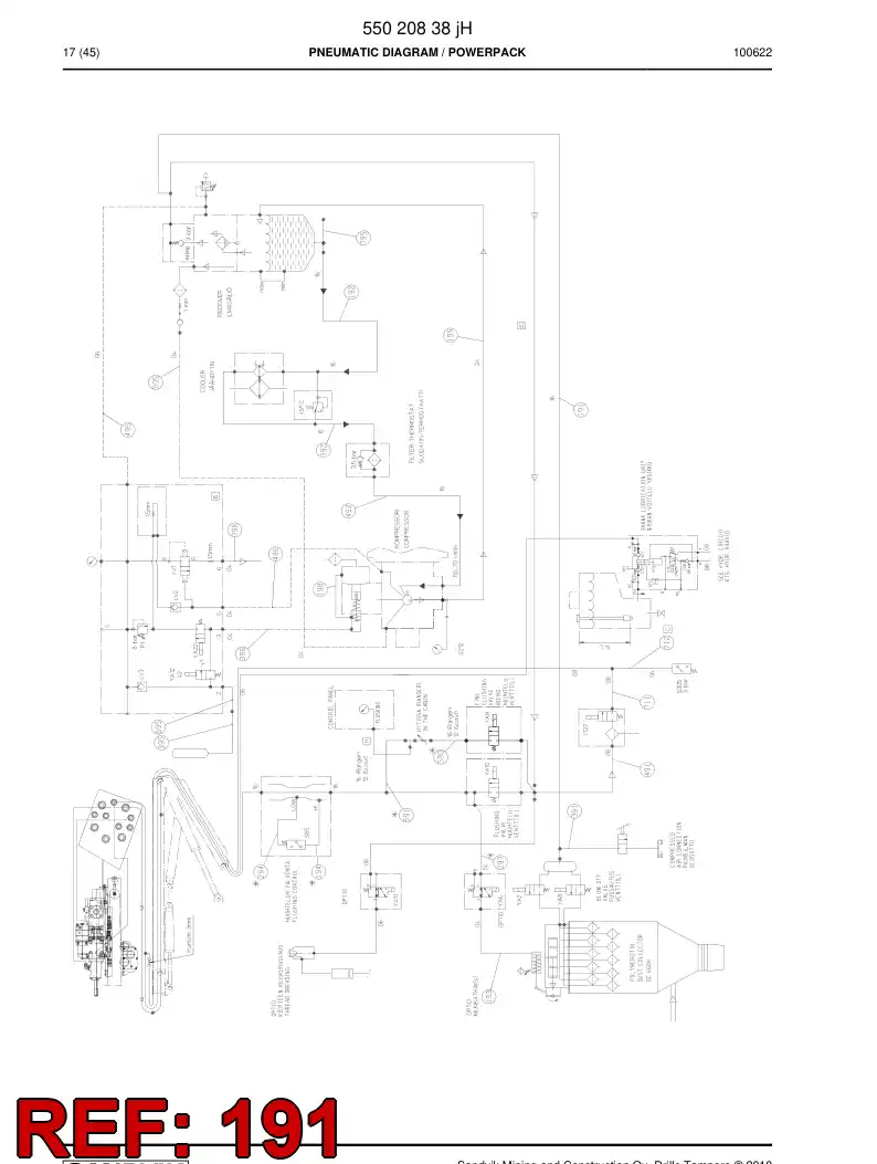 59201927 592 019 27 Hose Assembly, Hydraulic - Sandvik Technical Drawing