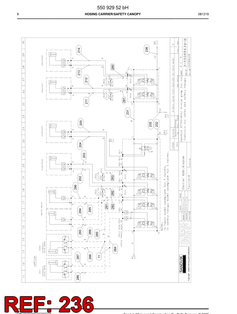 59201933 592 019 33 Hose Assembly, Hydraulic - Sandvik Technical Drawing