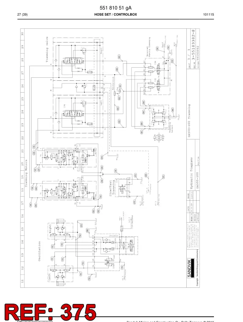 59201935 592 019 35 Hose Assembly, Hydraulic - Sandvik Technical Drawing