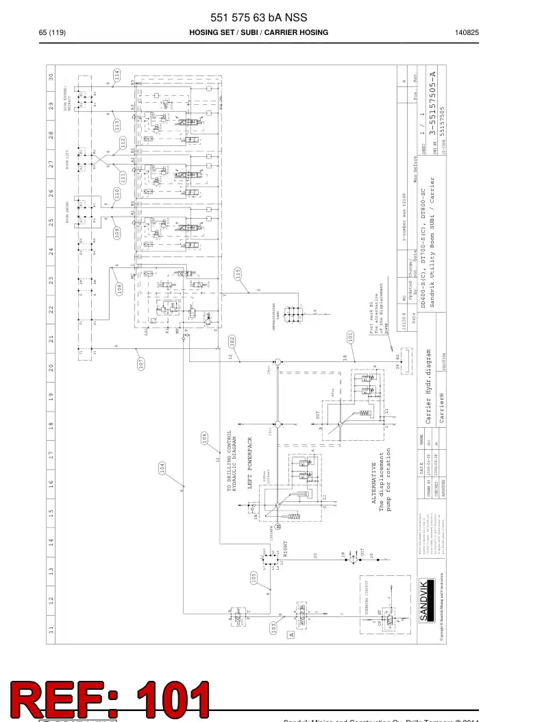 59201939 592 019 39 Hose Assembly, Hydraulic - Sandvik Technical Drawing