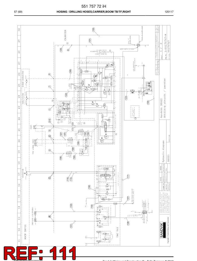 59201941 592 019 41 Hose Assembly, Hydraulic - Sandvik Technical Drawing