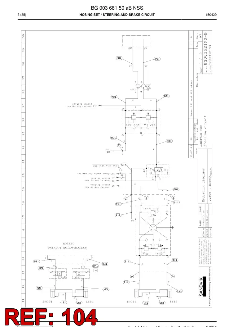 59201943a 592 019 43a Hose Assembly, Hydraulic - Sandvik Technical Drawing