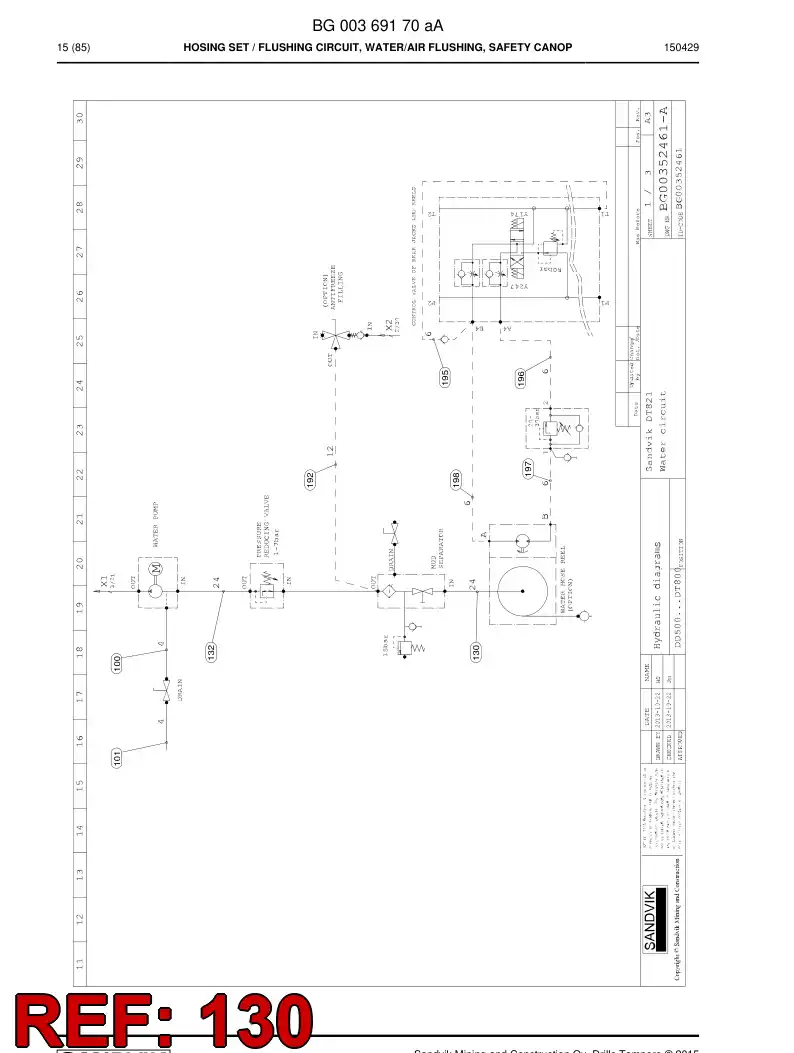 59201963 592 019 63 HOSE ASSY - Sandvik Technical Drawing
