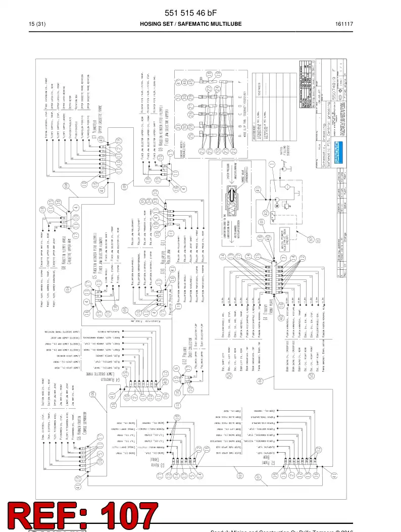 59201967 592 019 67 Hose Assembly, Hydraulic - Sandvik Technical Drawing