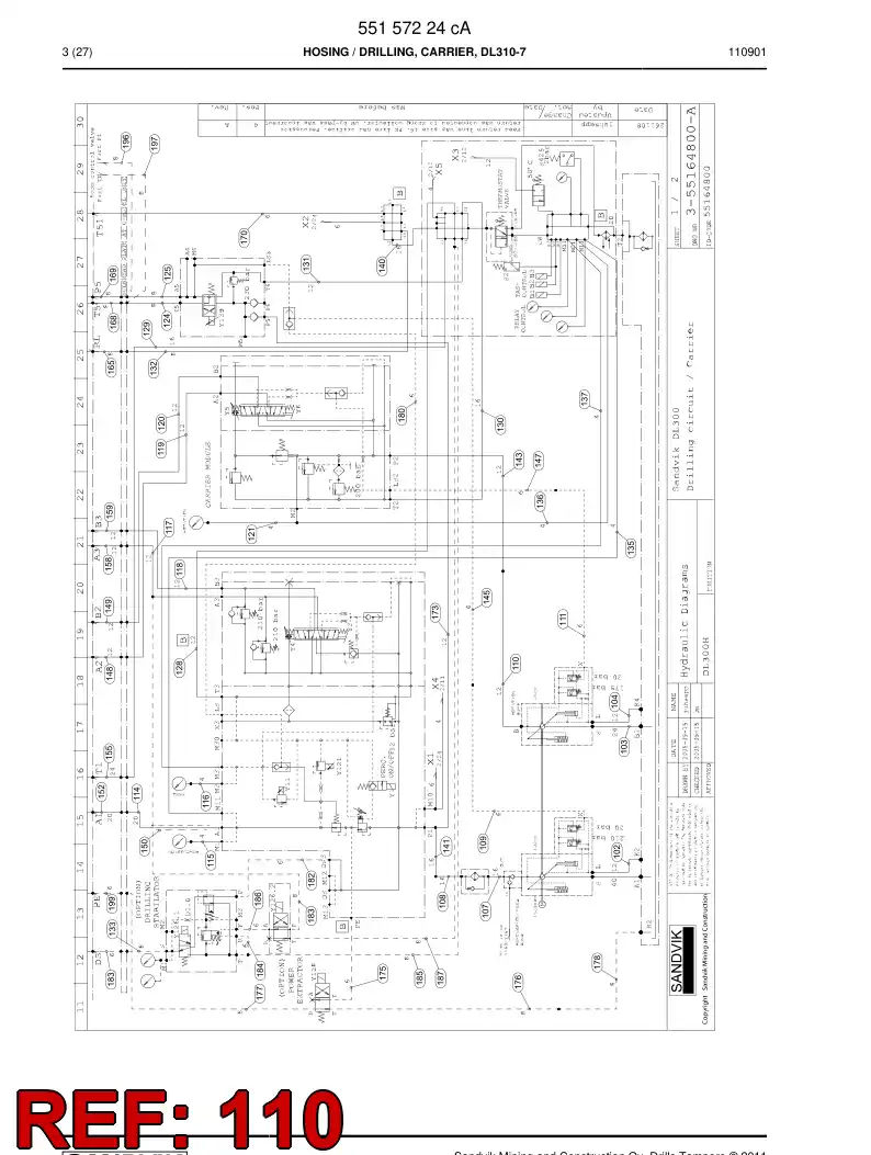 59202043b 592 020 43b Hydraulic hose assembly - Sandvik Technical Drawing