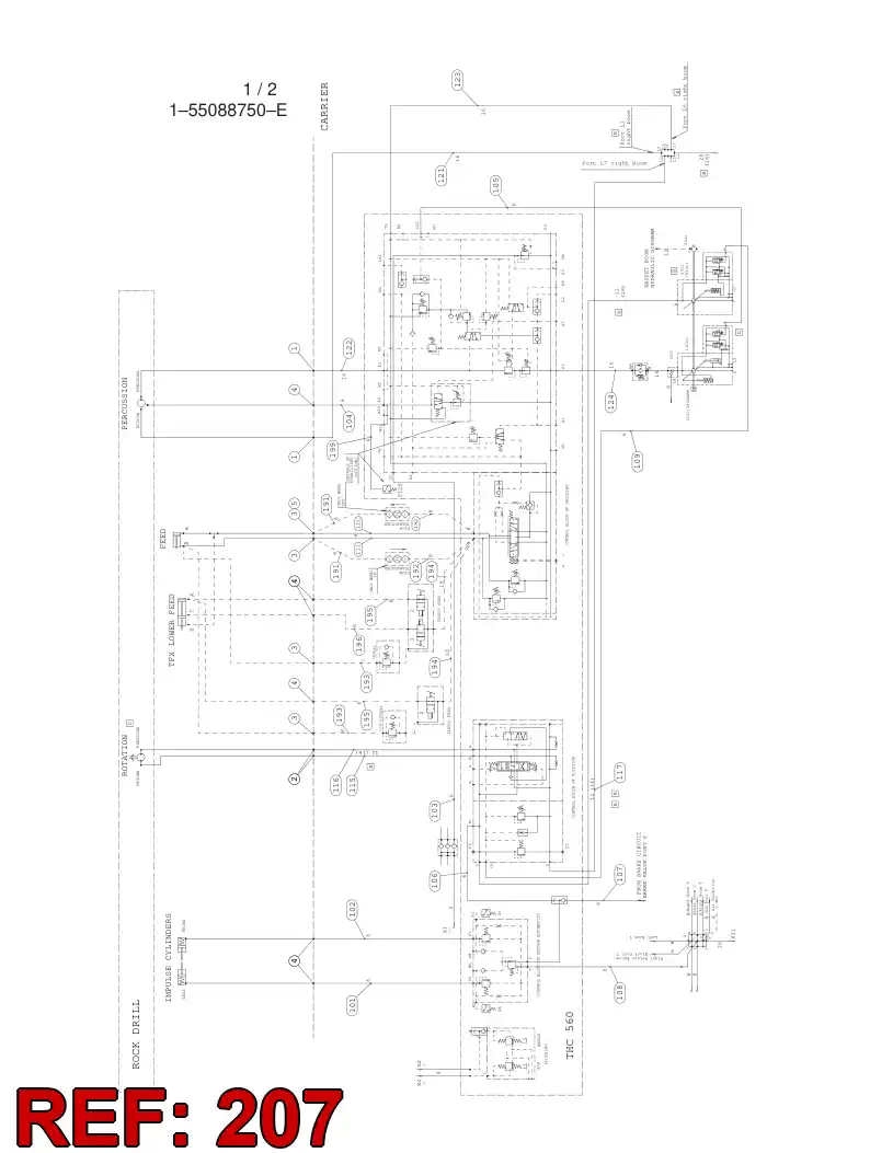 59202056 592 020 56 HYDRAULIC HOSE ASSEMBLY - Sandvik Technical Drawing